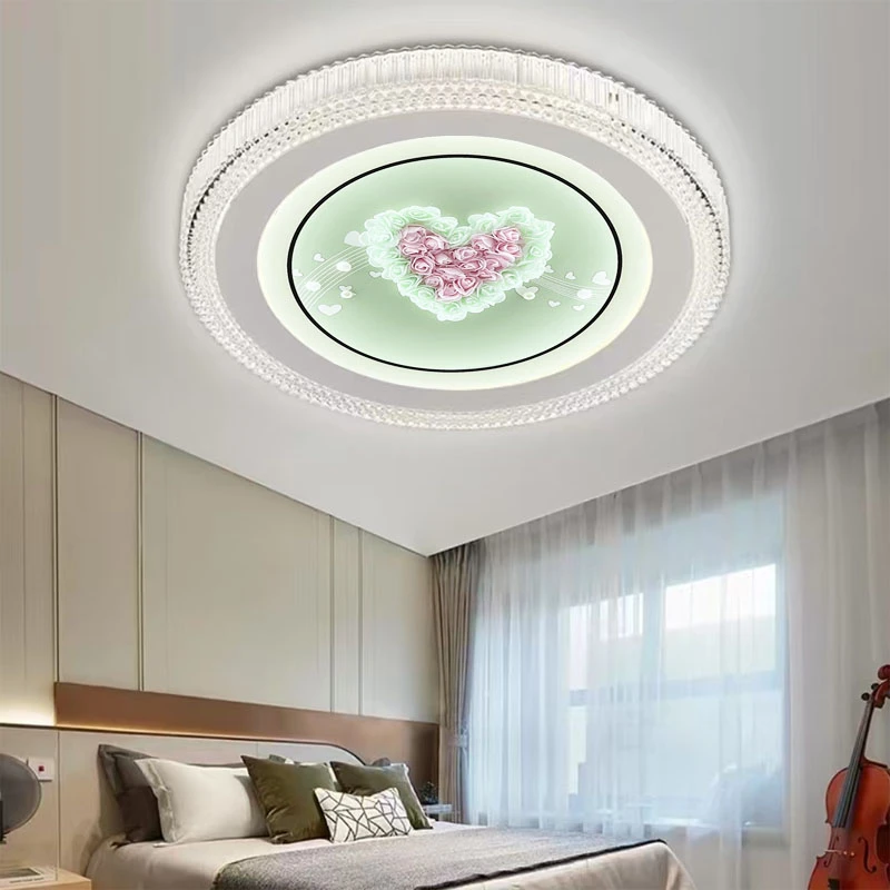 led吸顶灯语音遥控圆形卧室灯2025新款灯具灯饰全光谱护眼灯简约