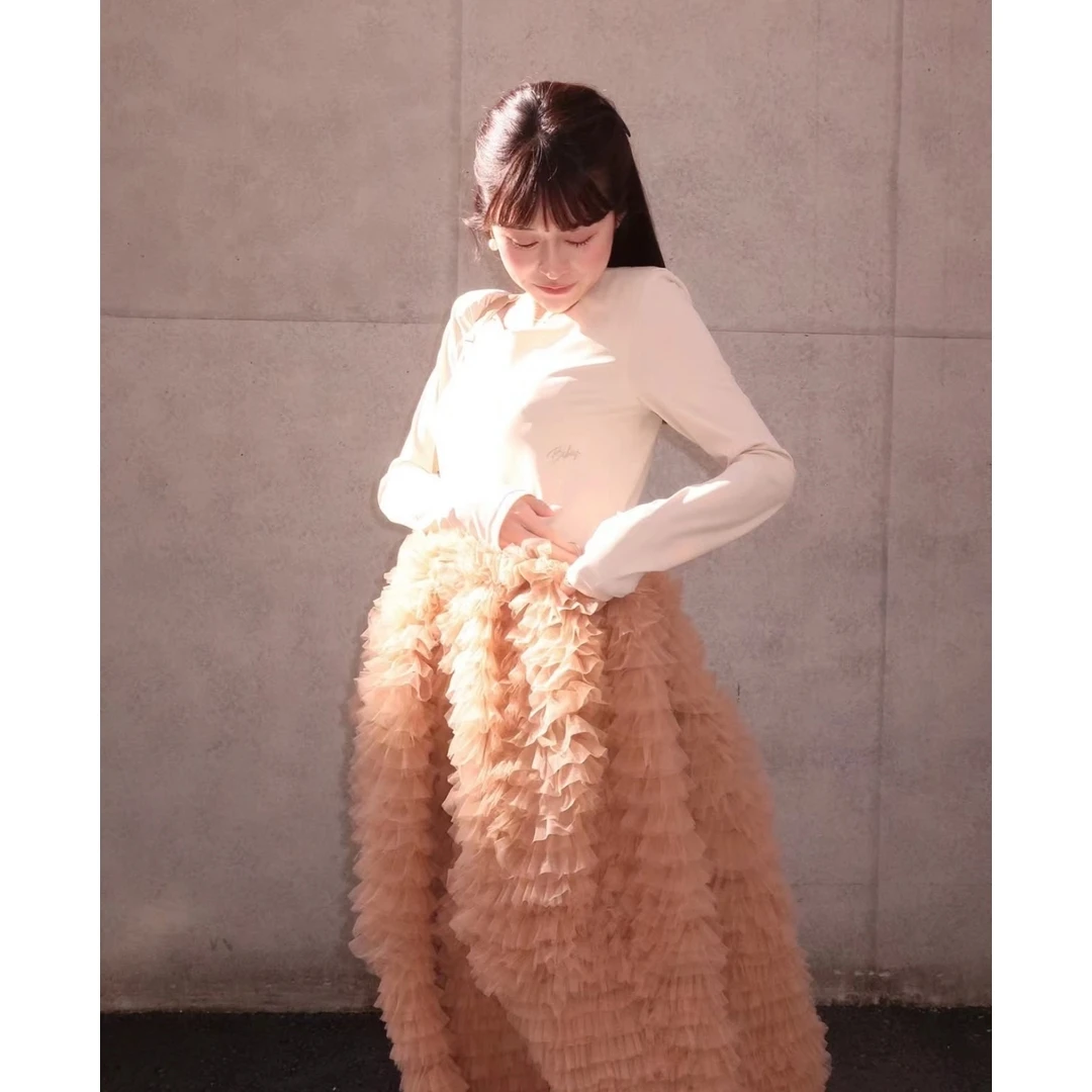 人气爆款 B 百褶蓬蓬裙气质优雅分层设计百搭半身裙【MonTendre】