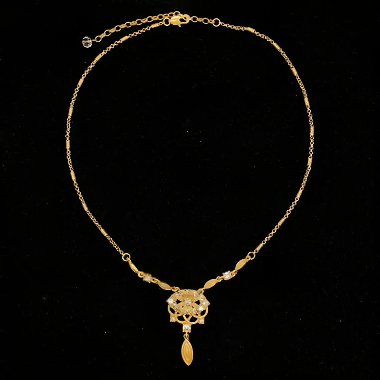 铜合金仿水晶项链 铜合金原创设计Misskimmy繁花项链