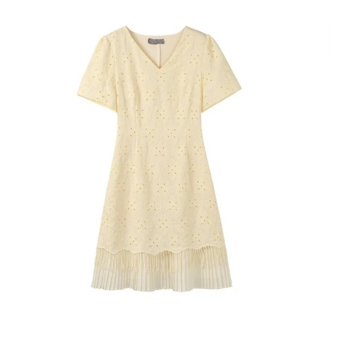 2025夏季减龄流苏连衣裙胖妹妹圆领裙子8041