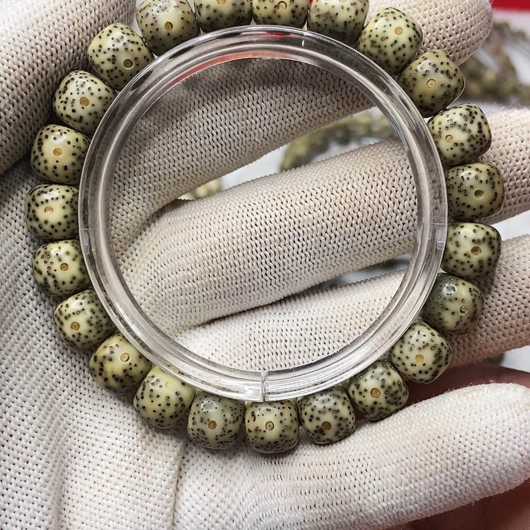 手串星月菩提石玉青花9/10。008