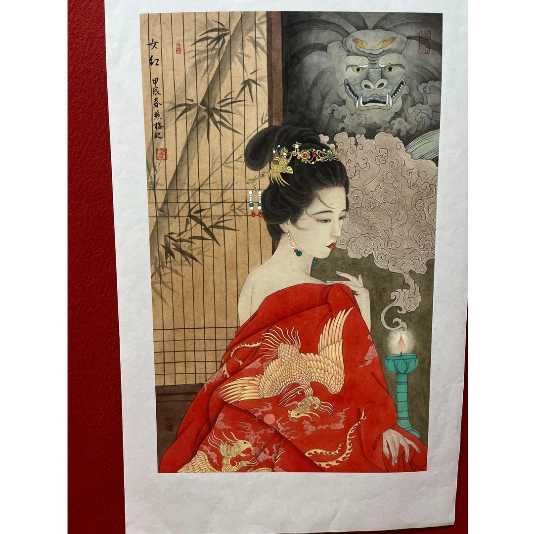 国画 秦燕格手绘作品A-53