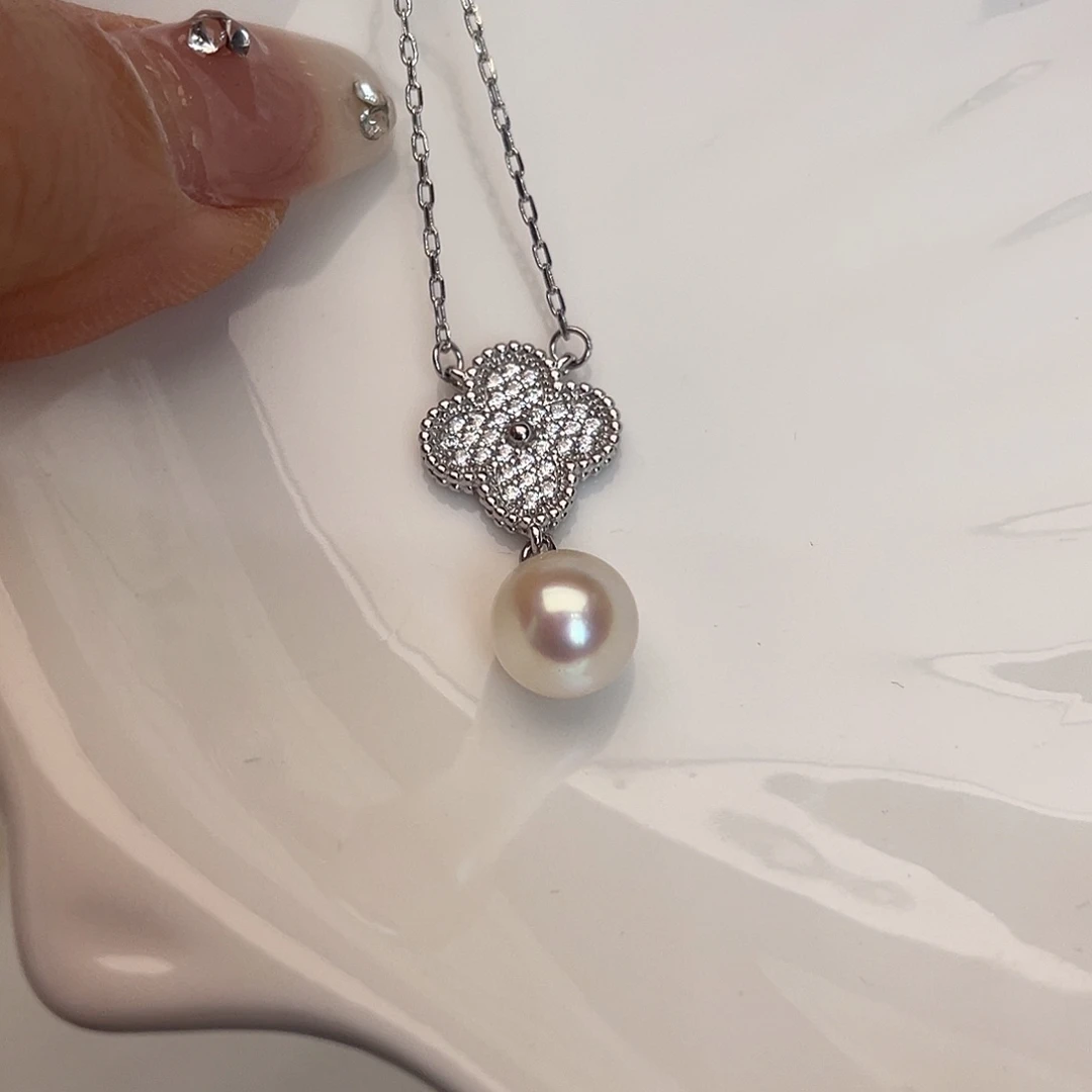 海水珍珠银S925镶嵌颈饰