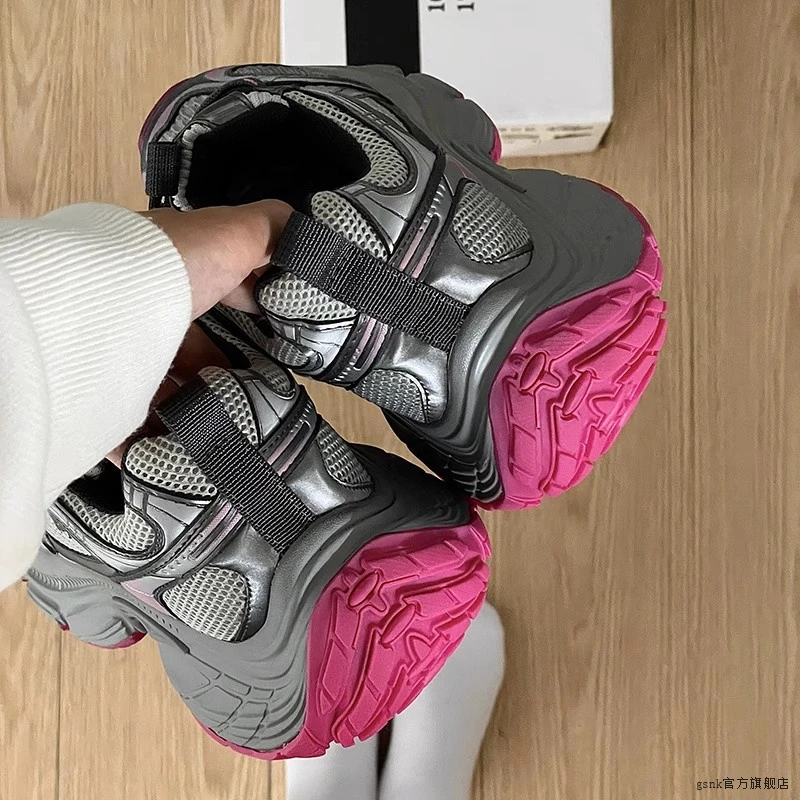 【魅力无双】8cm增高上脚吸睛的复古风厚底增高潮流老爹鞋让你显年