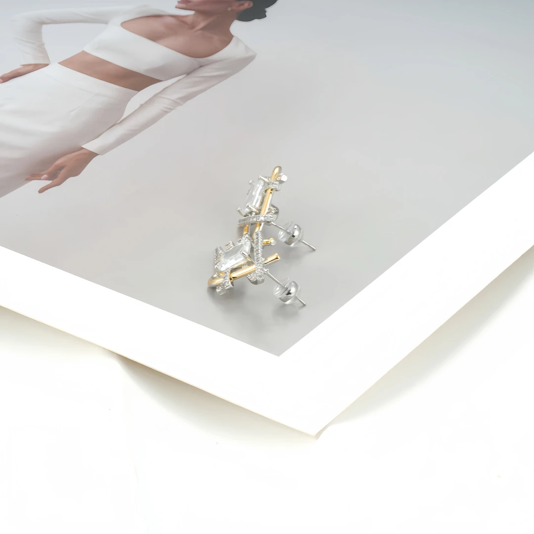 铜合金仿水晶耳饰 耳环9847