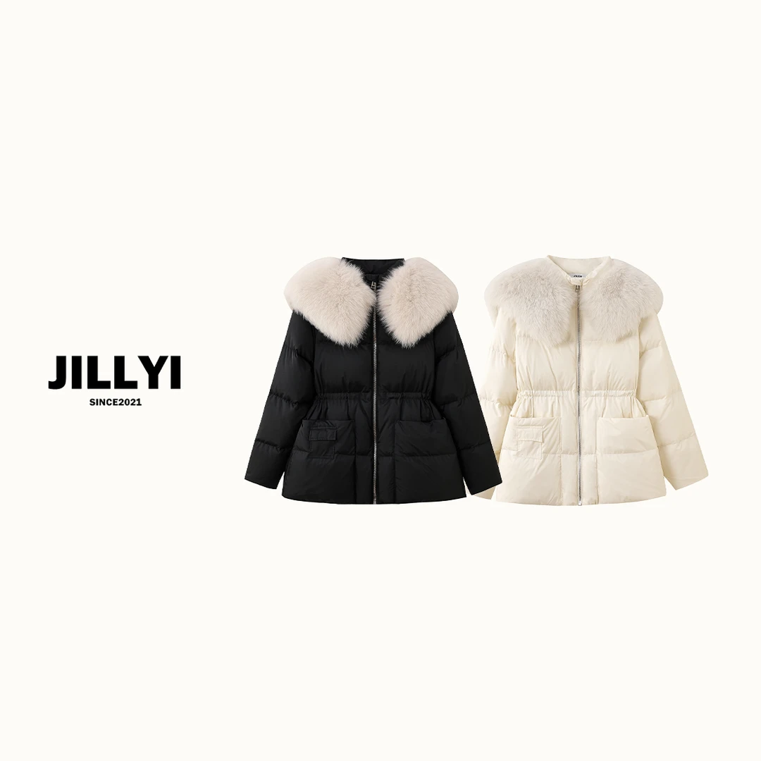JILLYI珠海店【北欧雪季】秋冬仙女风少女风大毛领百搭羽绒服