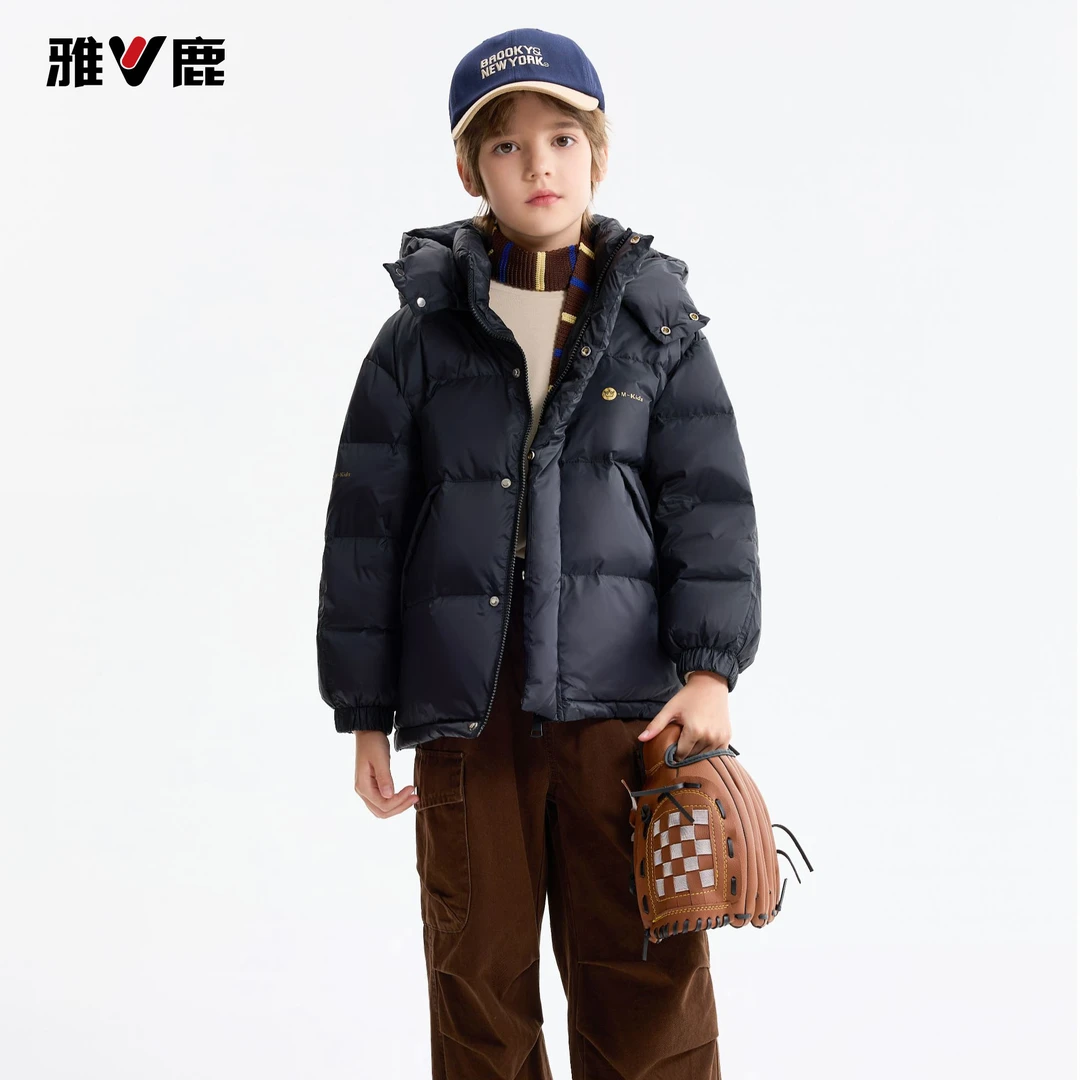 【老何童装】雅鹿新款户外秋冬男女童高蓬松面包服羽绒服保暖时尚