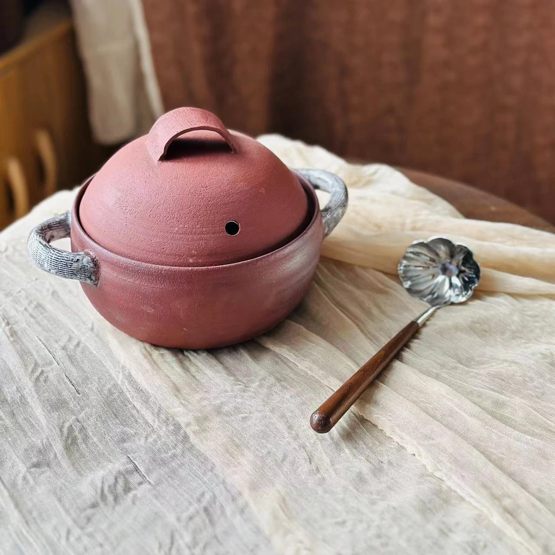 小喜宅 喜福墩墩砂锅+莲花汤勺（容量1.15L）