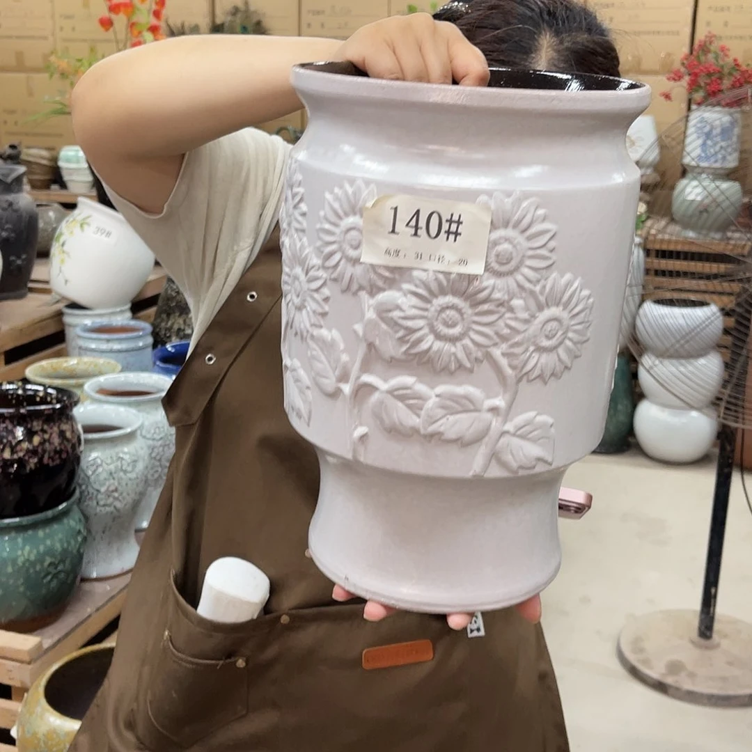 紫砂花盆高度30口径20厘米