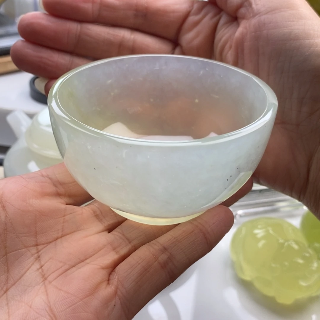 岫玉未镶嵌四大名玉玉碗100cc