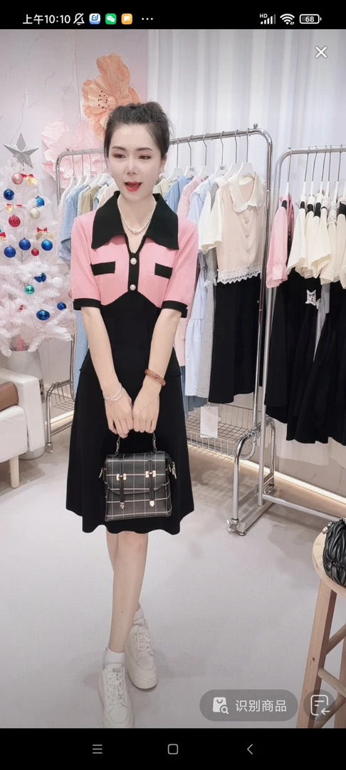 【编码715】春夏季休闲法式显瘦气质小香风设计感针织连衣裙