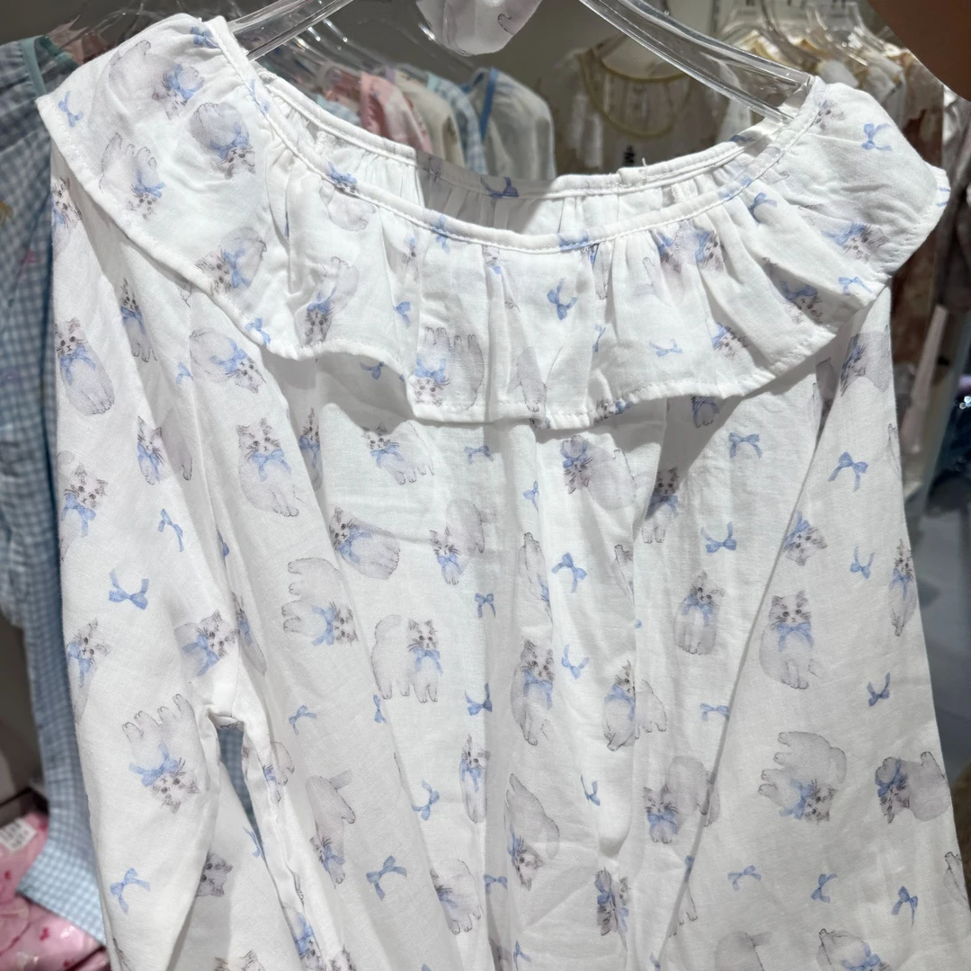 hazel专属送发圈碎花睡裙连衣裙长袖家居服四季款春夏秋款