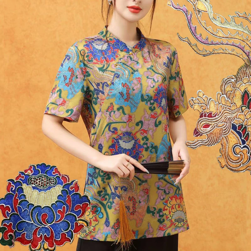 【粉丝福利专属链接】奥黛【锦绣中华】香云纱染整工艺上衣小衫中长款