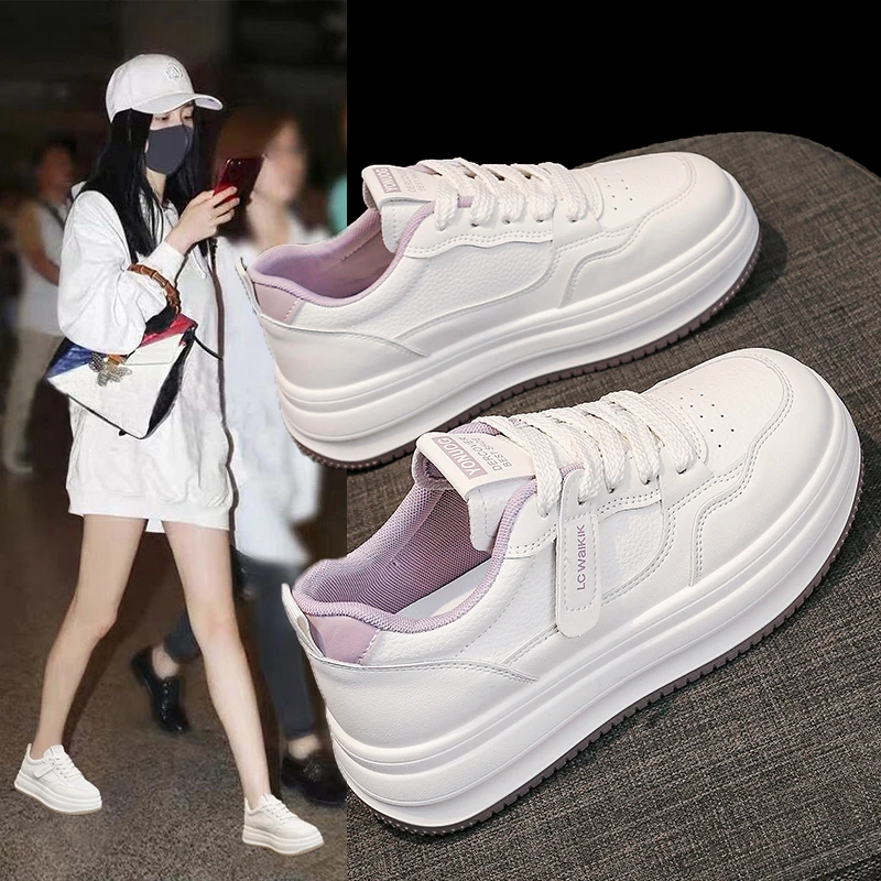 女鞋小白鞋百搭厚底鞋子运动鞋夏季ins2025新款学生休闲板鞋透气
