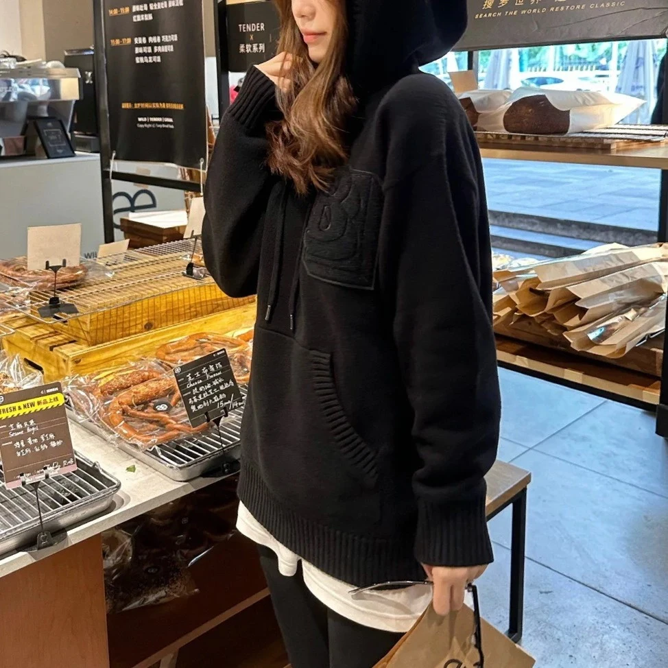 未使用 BURBERRY/博柏利 Burberry 黑色字母连帽卫衣帽衫S码