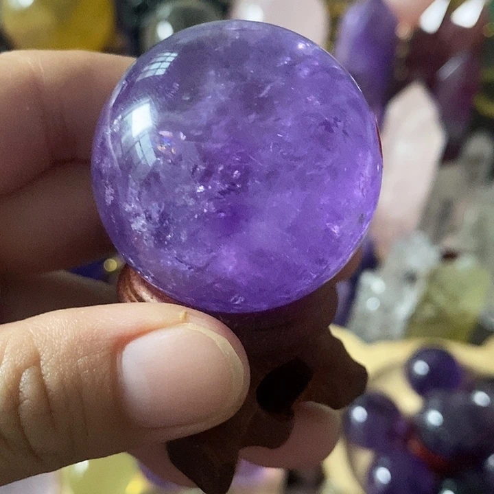 石材4.1直径紫晶小球！