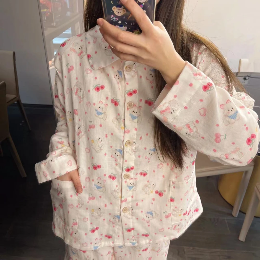 【西高地】纯棉精梳棉双层纱睡衣可爱少女居家服女休闲舒适