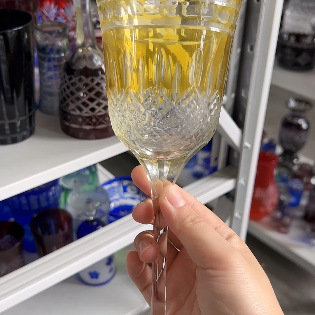 水晶玻璃高脚款微瑕一个