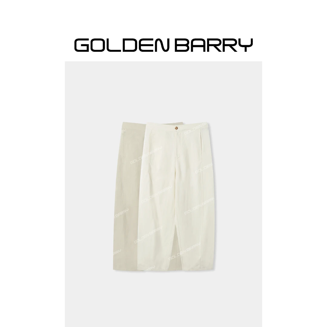 GOLDENBARRY|521049丝麻九分裤