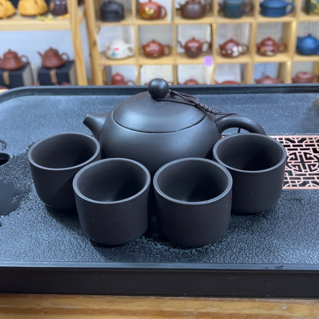 紫砂紫砂黑西施黑美人（一壶四杯）