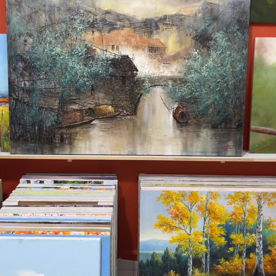 轮***回手工手绘精品油画80➕120尺寸内框