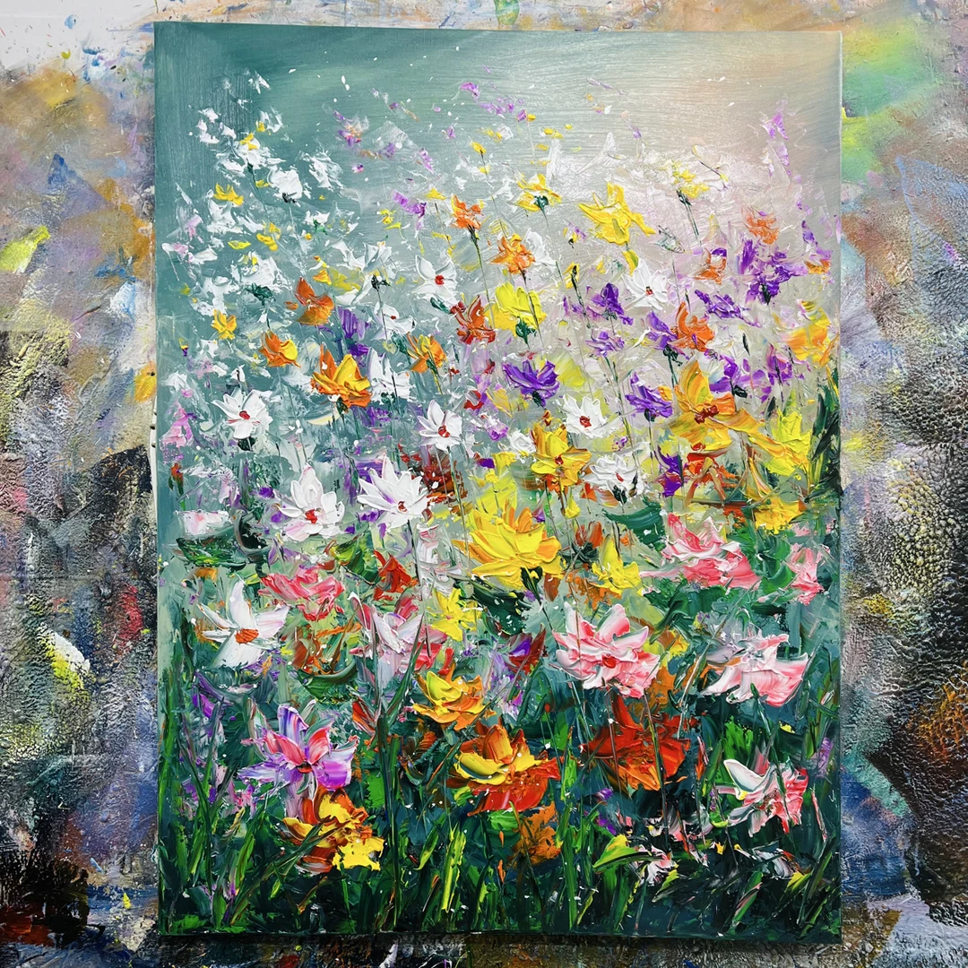 繁花盛开挂画现代装饰画90.120