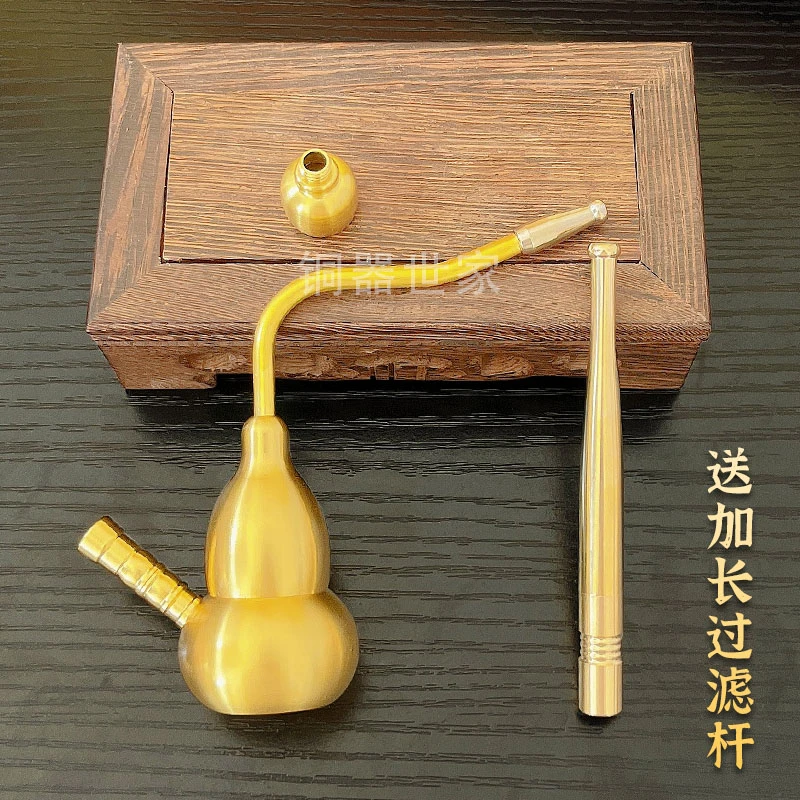 【送纯铜三用杆】铜四合一葫芦型实用创意手把件复古工艺品摆件