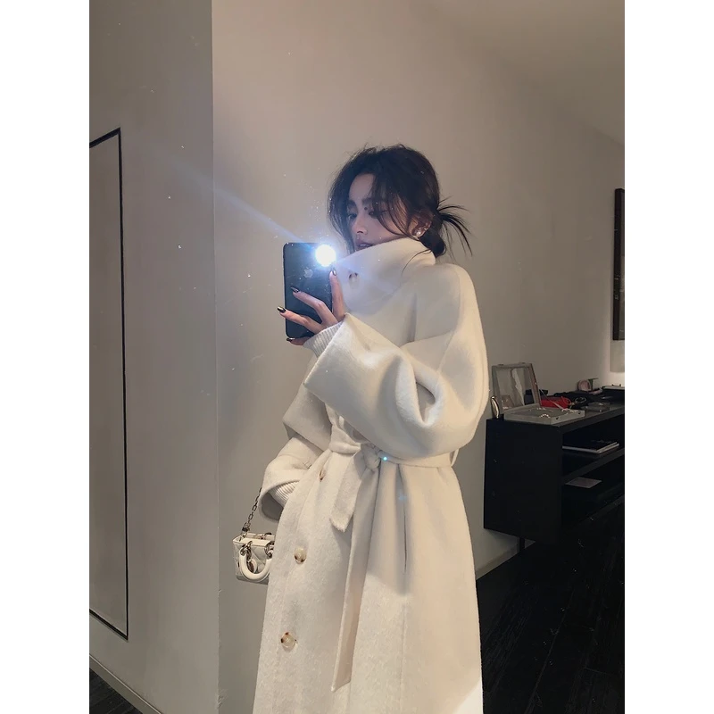 【LILYLIKES】"Mandarin曼德琳大衣"10兔绒7桑蚕丝83羊毛双面尼大衣