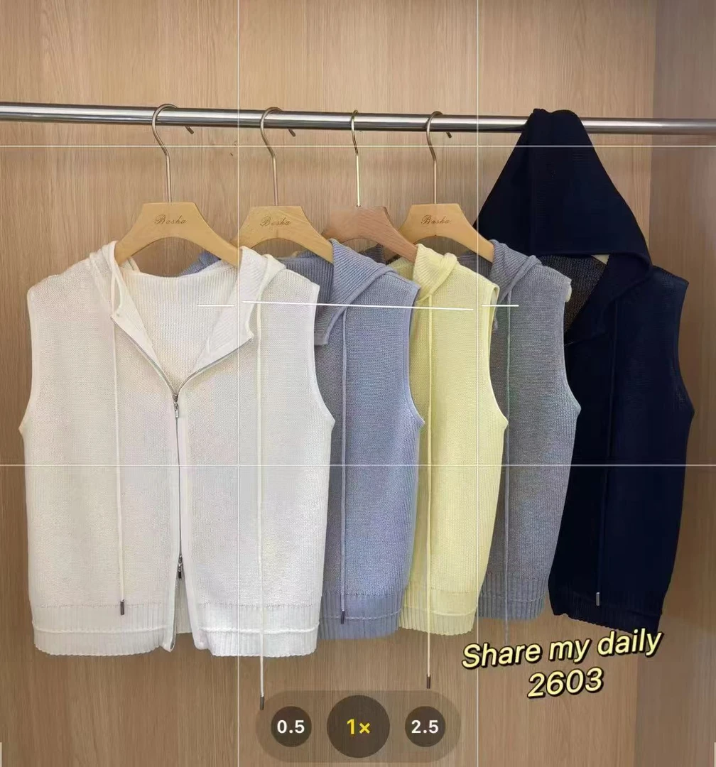 百搭开衫款毛针织衫上衣韩版网红无袖连帽针织衫女