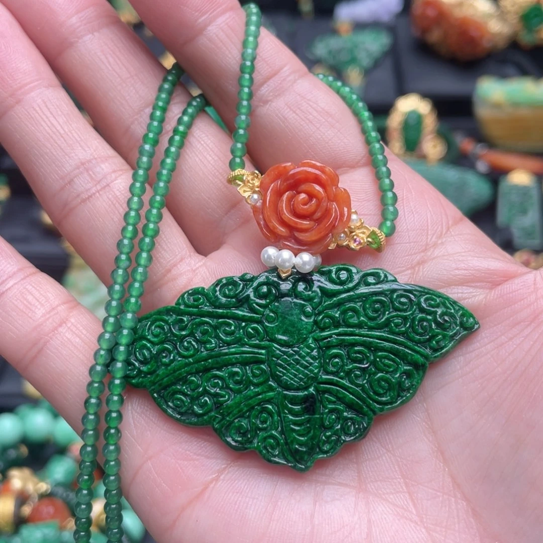 翡翠银S925镶嵌颈饰