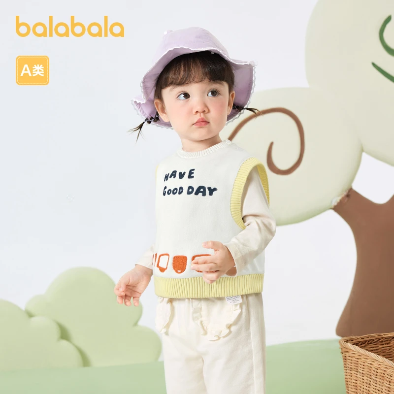 巴拉巴拉童装婴儿马甲女童宝宝春秋装2025新款坎肩针织男童背心萌