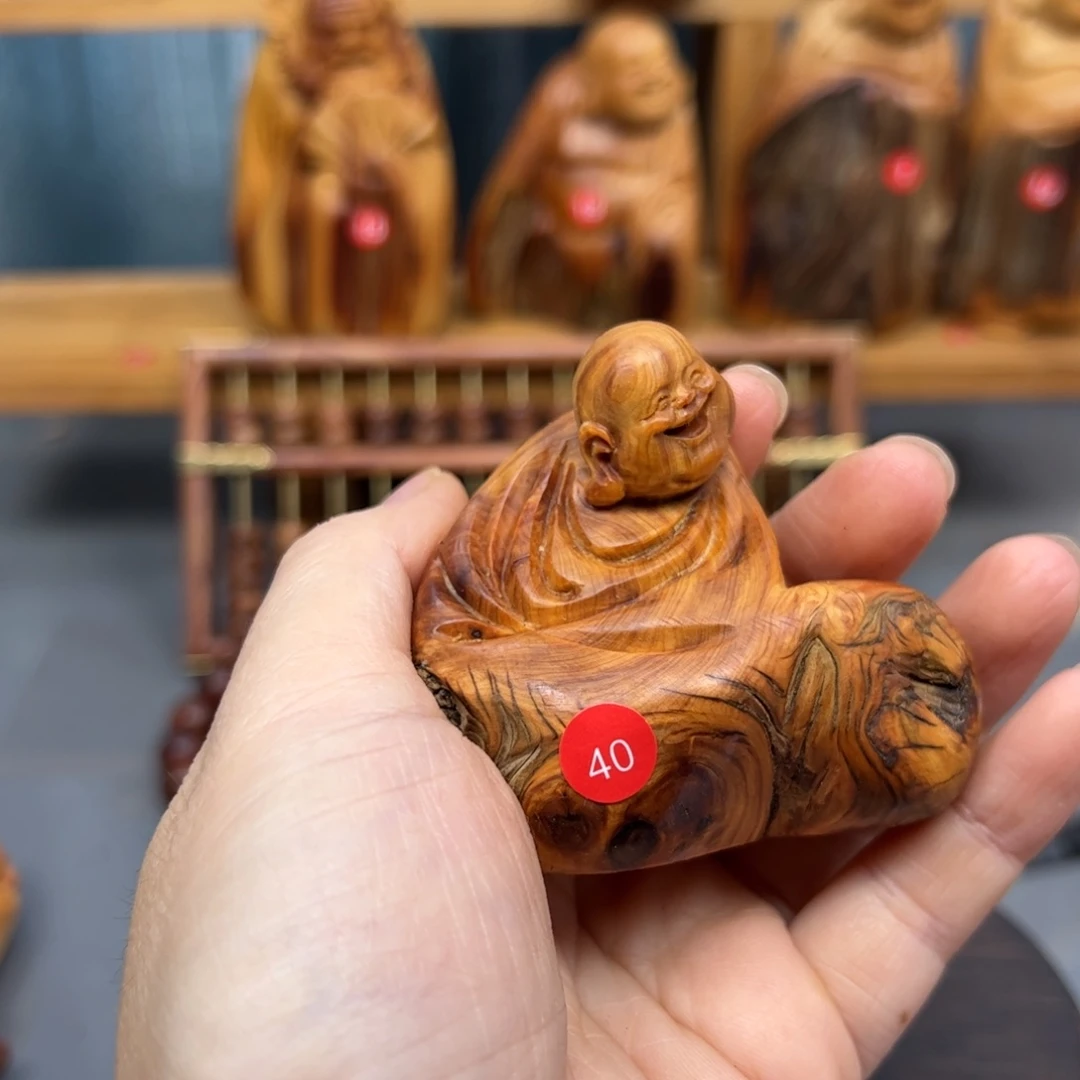周***木崖柏木摆件手把件，