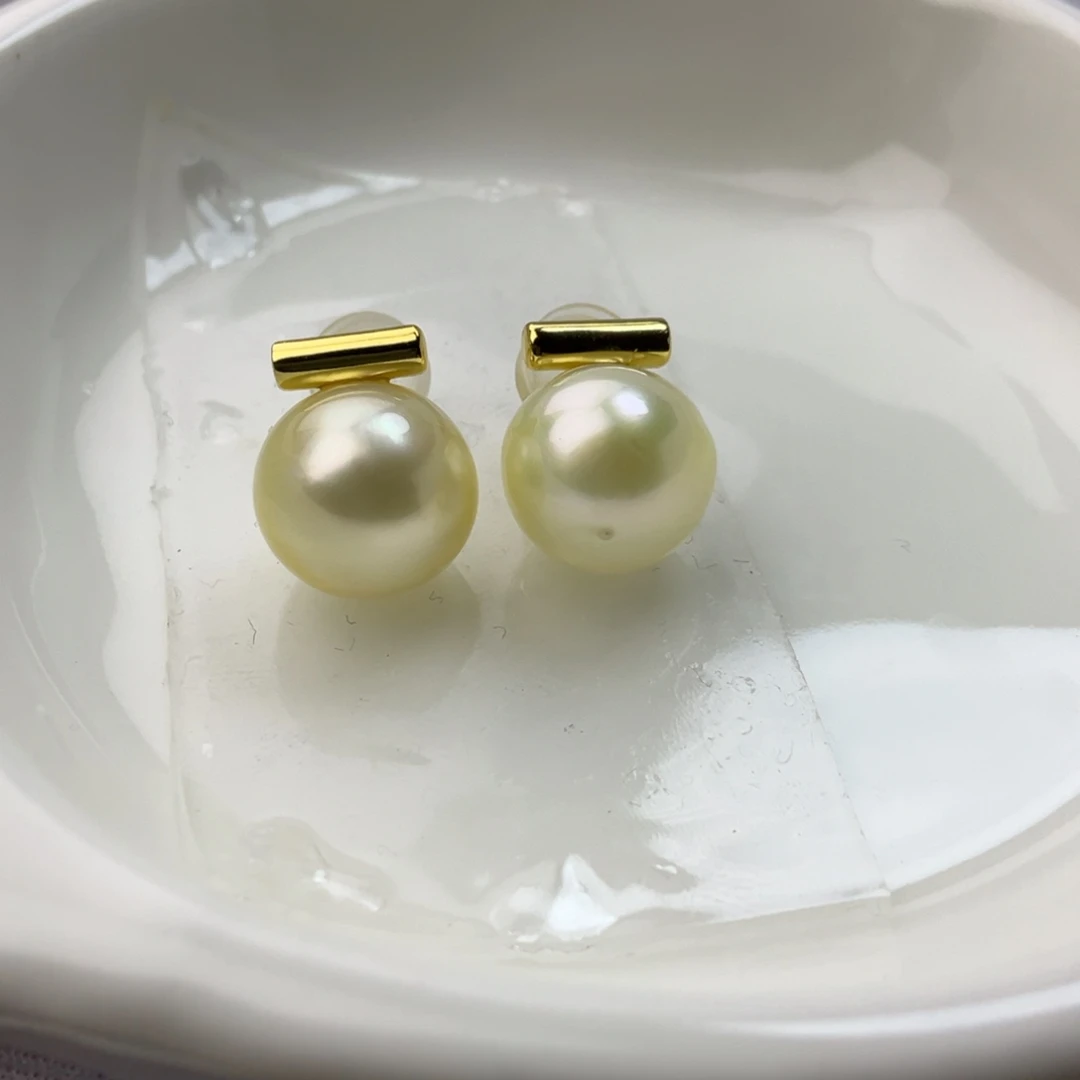 耳饰银S925镶嵌海水珍珠