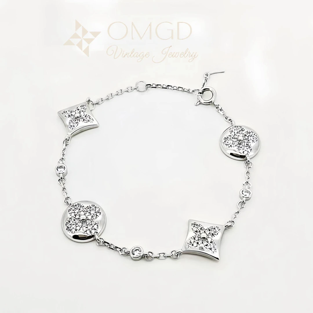 铜合金合成锆石手链 【A7113】轻奢时尚百搭手链-L3