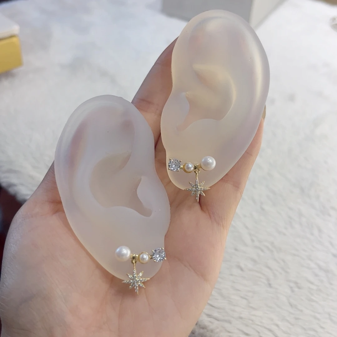 淡水珍珠耳饰银S925镶嵌