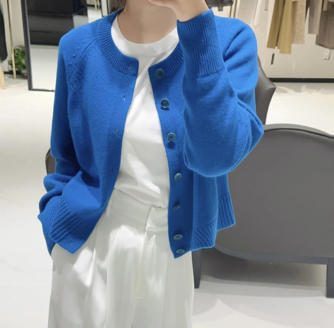 AMASS阿玛施早春新款圆领390针织开衫548033