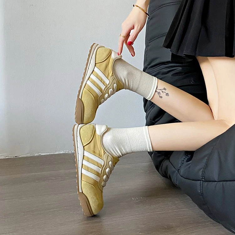 踩屎感超轻软底德训鞋女2025春季新款复古百搭运动板鞋