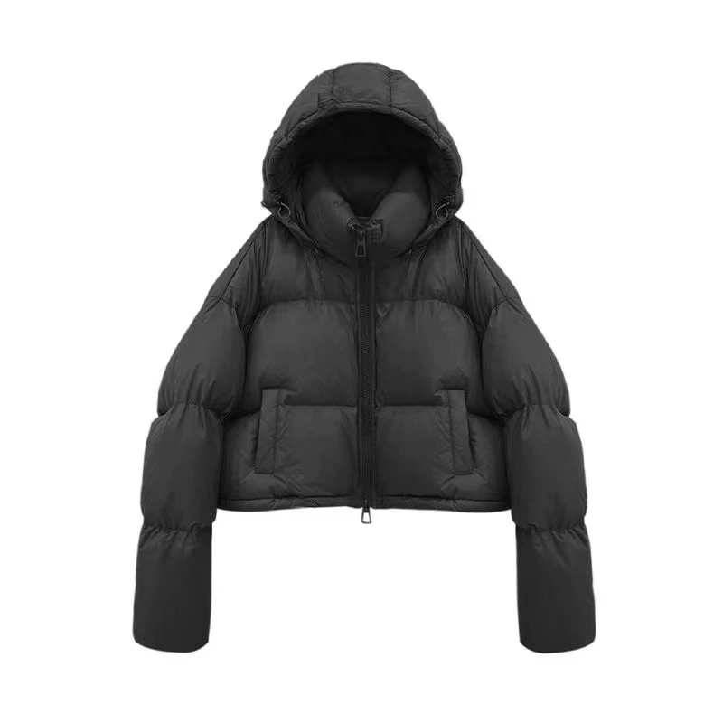 短款肯豆连帽加厚保暖外套