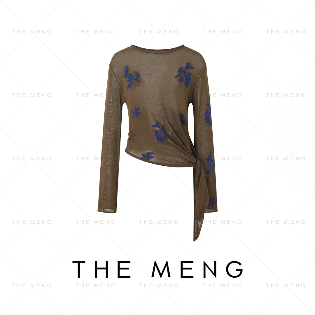 THE MENG【花园】醋酸棉刺绣通勤百搭打底衫#M253E1018