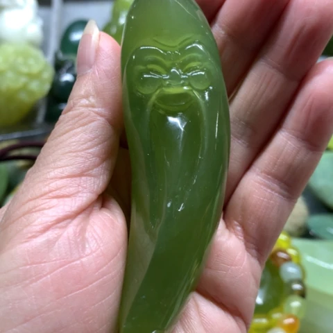 蛇纹石玉未镶嵌手把件