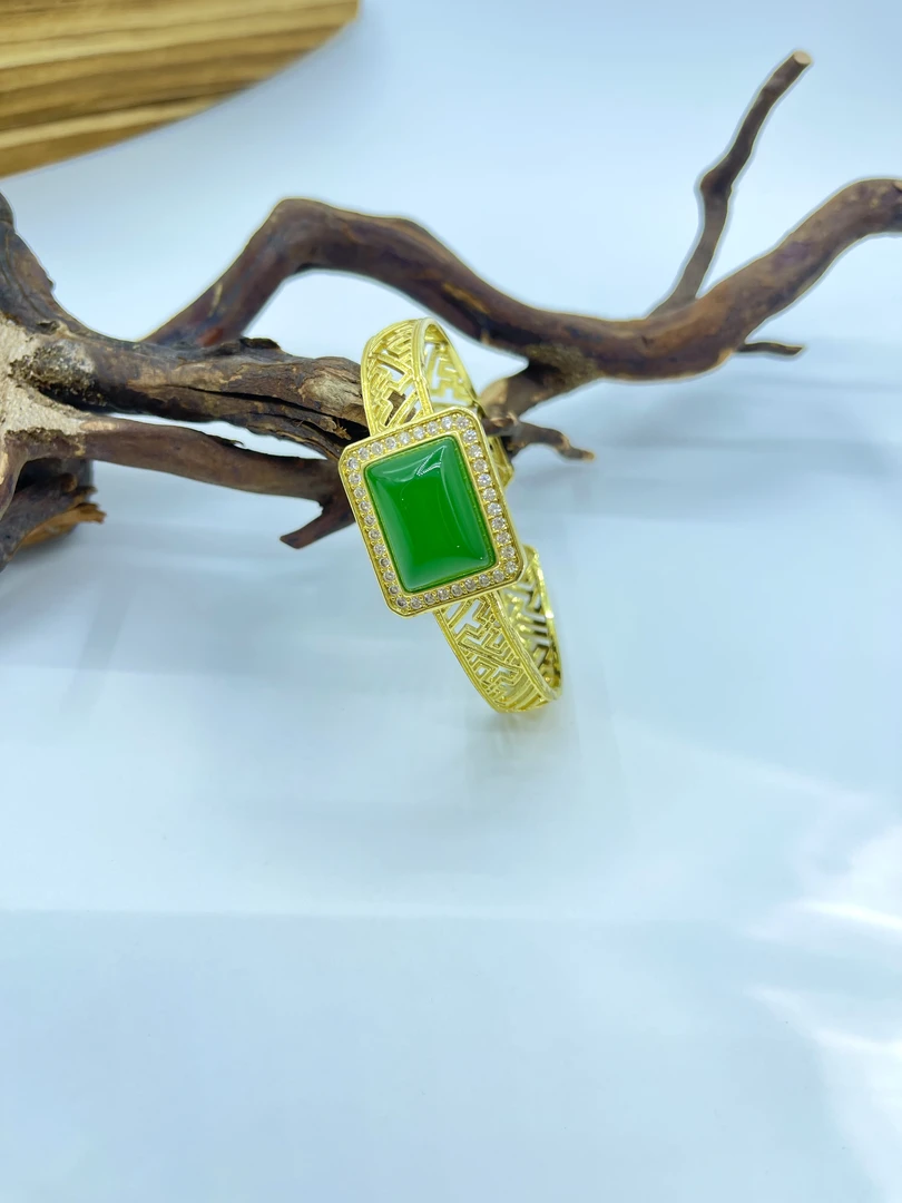 非金属珐琅手镯 碧璃金环