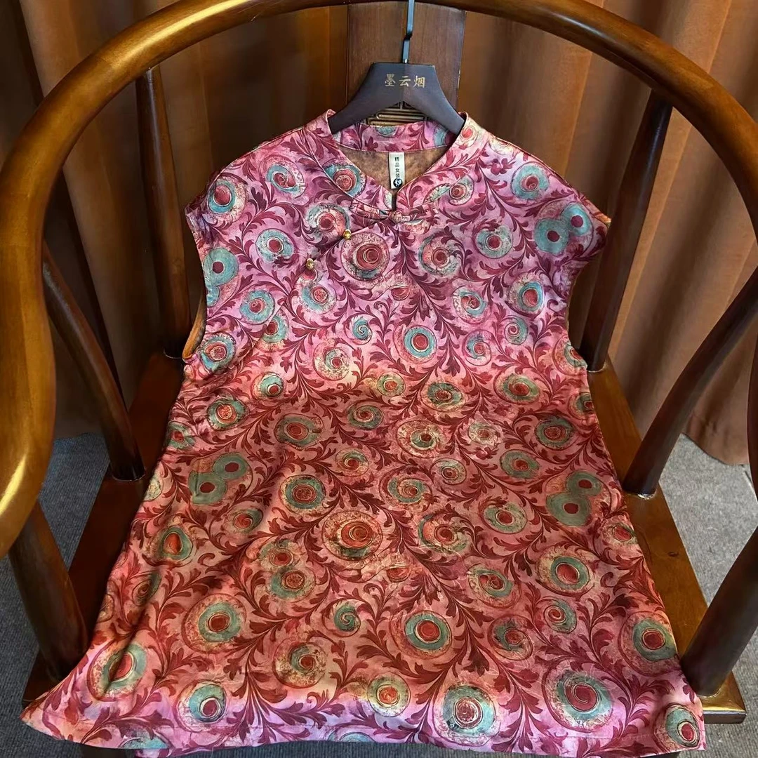 【兰月】时尚女装新中式无袖复古上衣2025夏季新款衬衫女士