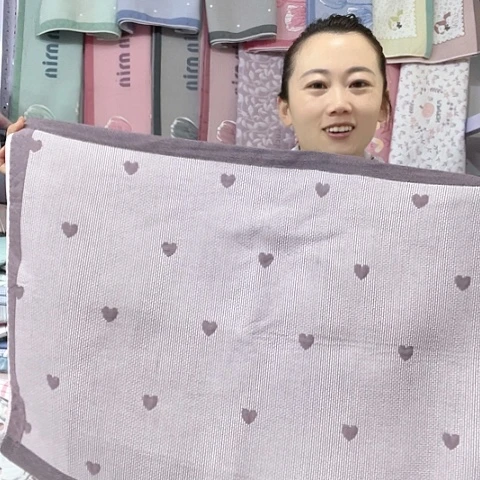 棉特价紫粉色爱心