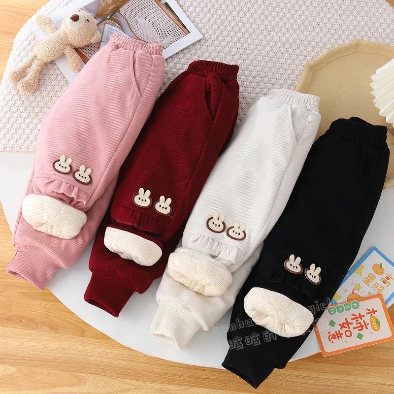 三层加厚-女童棉裤儿童秋冬新款加厚宽松休闲裤子外穿保暖长裤