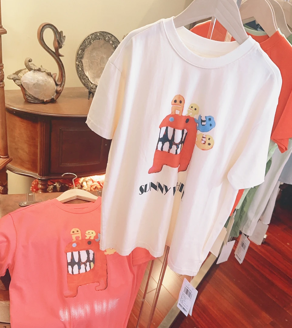 SW 2025新款夏款涂鸦宽松T裙 02132