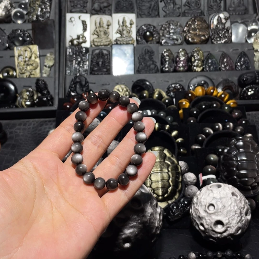 七***儿黑曜岩未镶嵌珠宝奇石