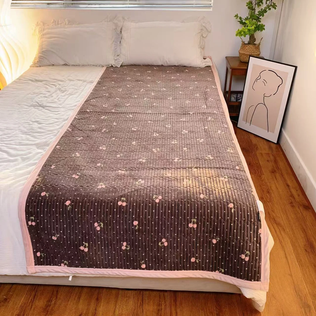 【甜酷樱桃】90X220牛奶绒单人上下铺学生床盖沙发垫床边毯多功能毯