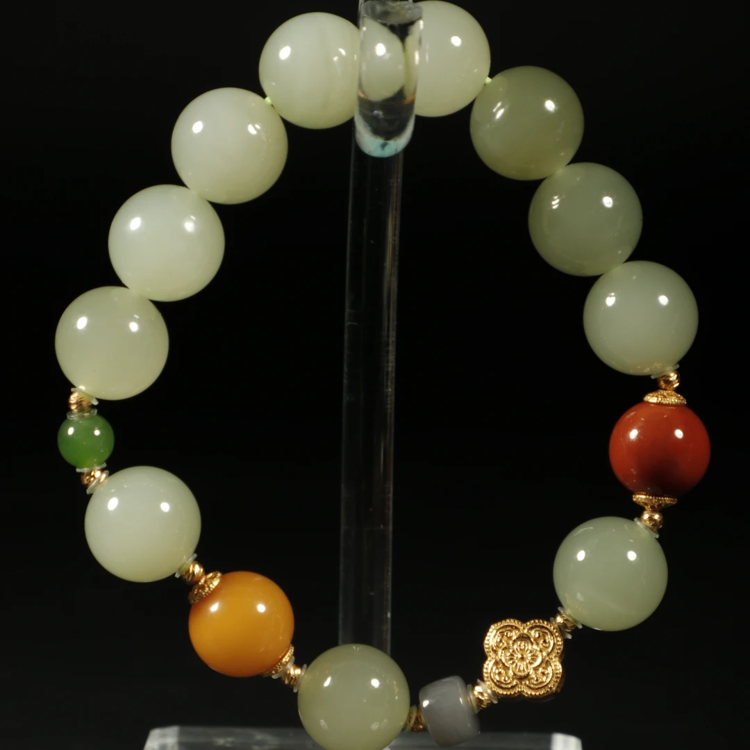 lot8821 和田玉多宝手串/云南典藏