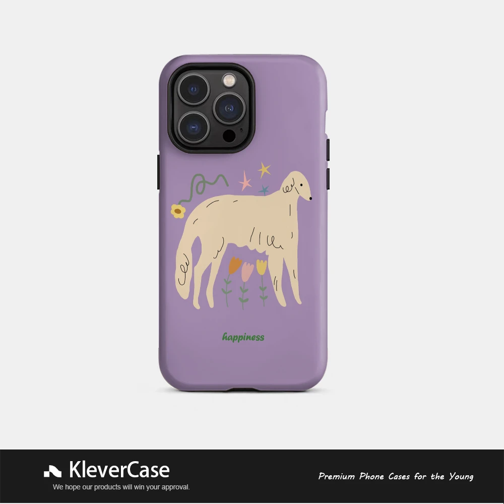 紫色牧羊犬二合一菲林壳苹果使用16pro/华为/小米15/vivo手机壳