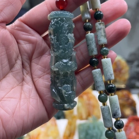 岫玉未镶嵌挂件挂件